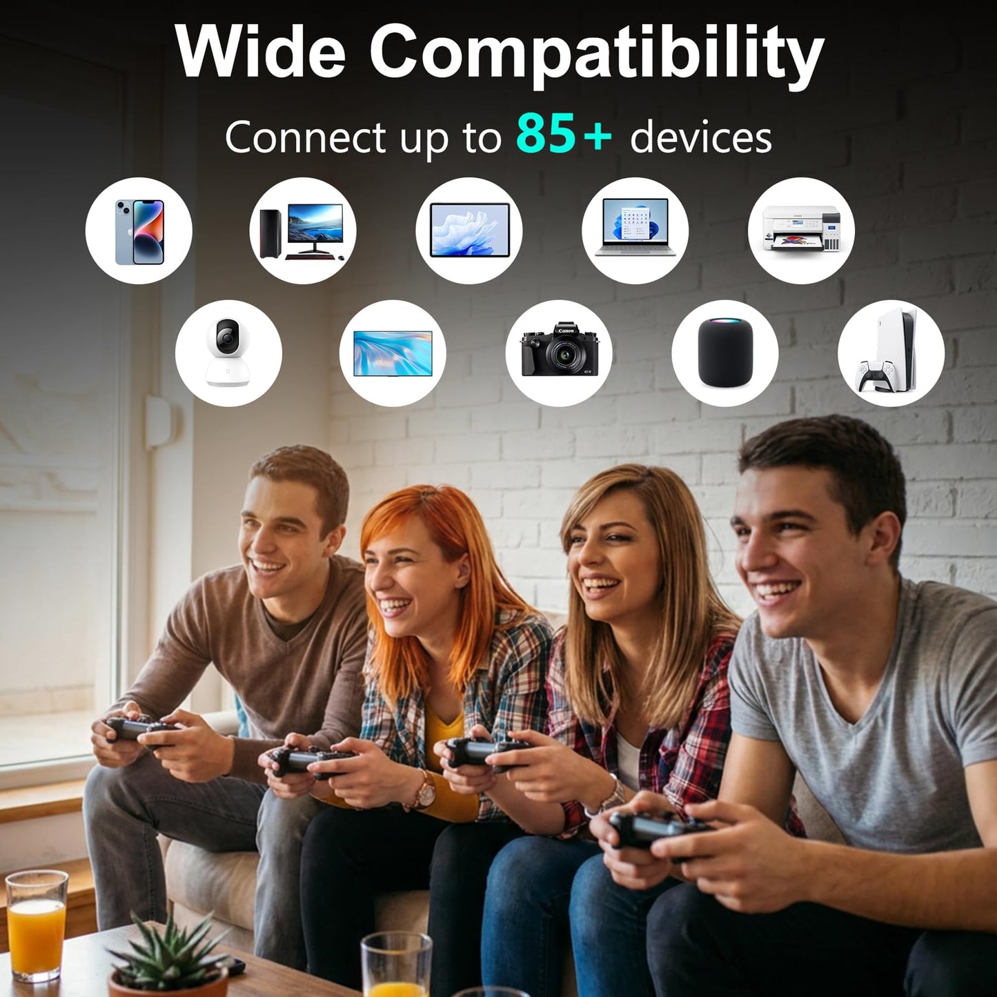 Jancane WiFi Extender Signal Booster Up to 10000sq.ft and 85+ Devices