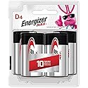 Energizer MAX D Batteries (4 Pack), D Cell Alkaline Batteries