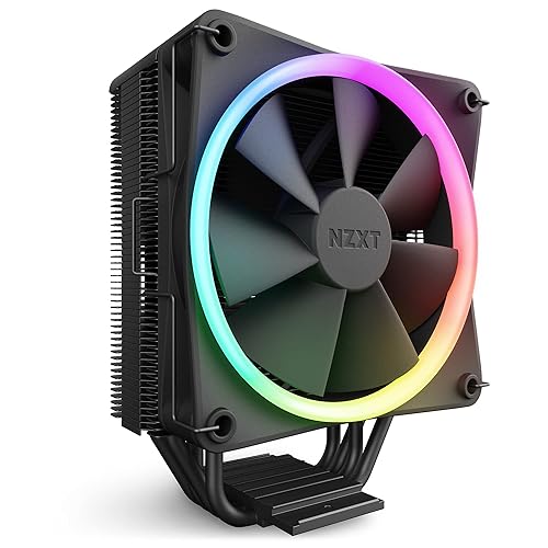 NZXT T120 RGB CPU Air Cooler - RC-TR120-B1 - Conductive Copper Pipes - Fluid Dynamic Bearings - AMD and Intel Compatibility - Black