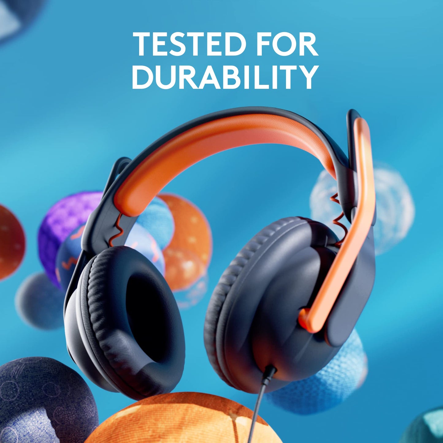 Logitech Zone Learn Wired Headsets for Learners, Comfortable and Adjustable fit for Kids, Replaceable Accessories, Mic, 3.5mm AUX and USB-C