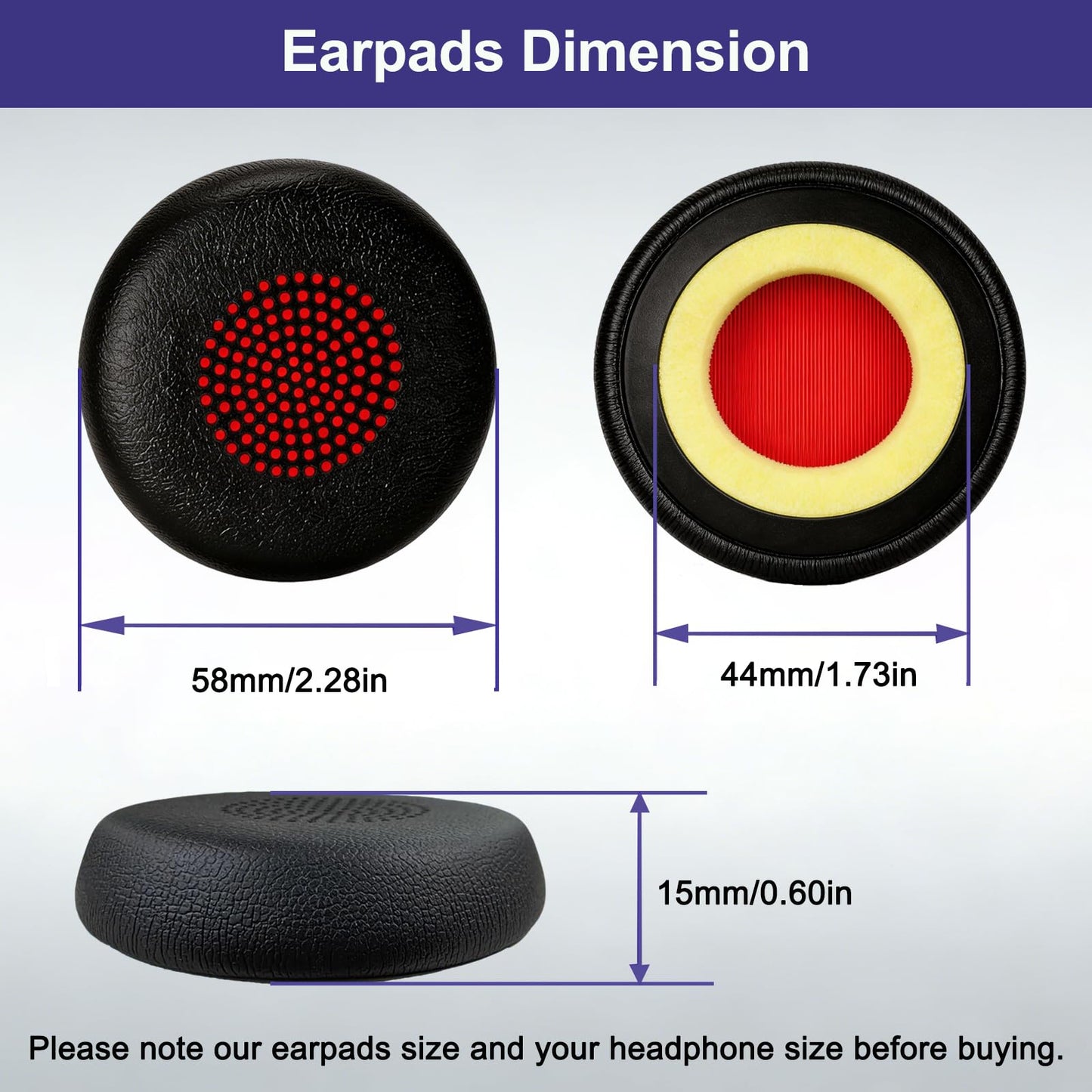 Ear Cushions for Jabra Headset Earpads Replacement Ear Pads Compatible with Jabra Evolve 65/65UC/MS, 40/40UC/MS, 30/30II/30US, 20/20SE/UC/MS