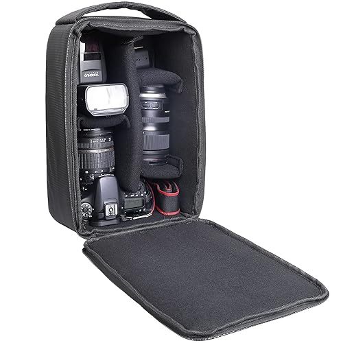 AYVANBER Roomy Camera Protective Bag Insert Waterproof Lens Pouch Shockproof DSLR SLR Carrying Case with Thicken Partition Padded Liner for Sony Canon