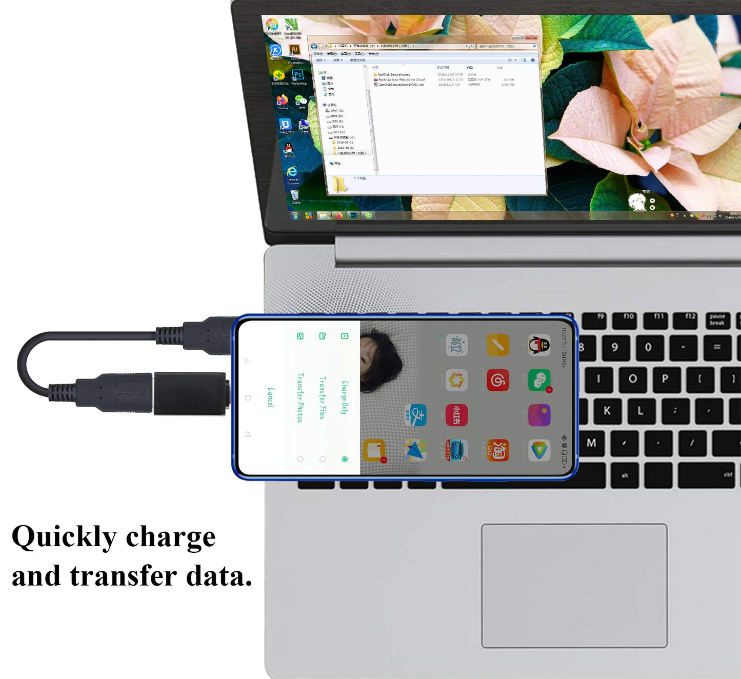 AAOTOKK OTG Micro USB Adapter, Aluminum Alloy Male to USB 2.0 A Female OTG (On The Go) Adapter for Android Smartphone Tablets and More USB Devices (2…