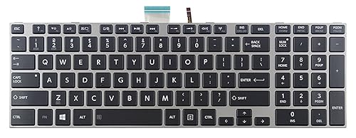 New Laptop Backlit Keyboard (with Frame) Replacement for Toshiba Satellite S850 S855 S855D S870 S875 S875D, US Layout Black Color