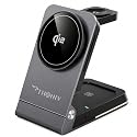 THONIV- Qi2 3-in-1 Magnetic Wireless Charging Station, Foldable 15W Fast Charger for iPhone 12-17 Series, Apple Watch and Wireless Earbuds, Portable