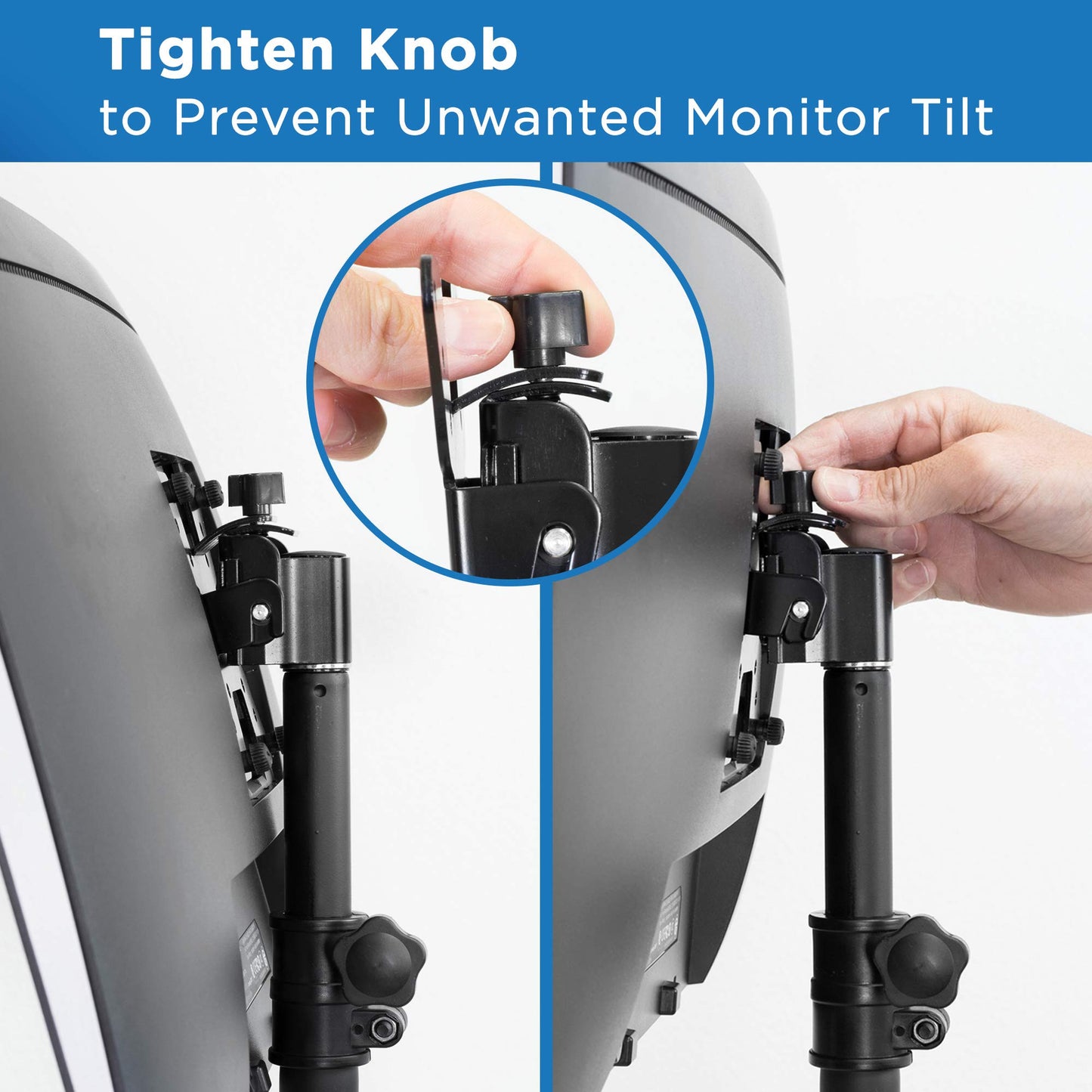 Mount-It! Single Monitor Desk Mount - Vertical Monitor Stand with Height Adjustable Telescoping Pole - Fits 19-34 Inch VESA Monitors - Tilt & Swivel