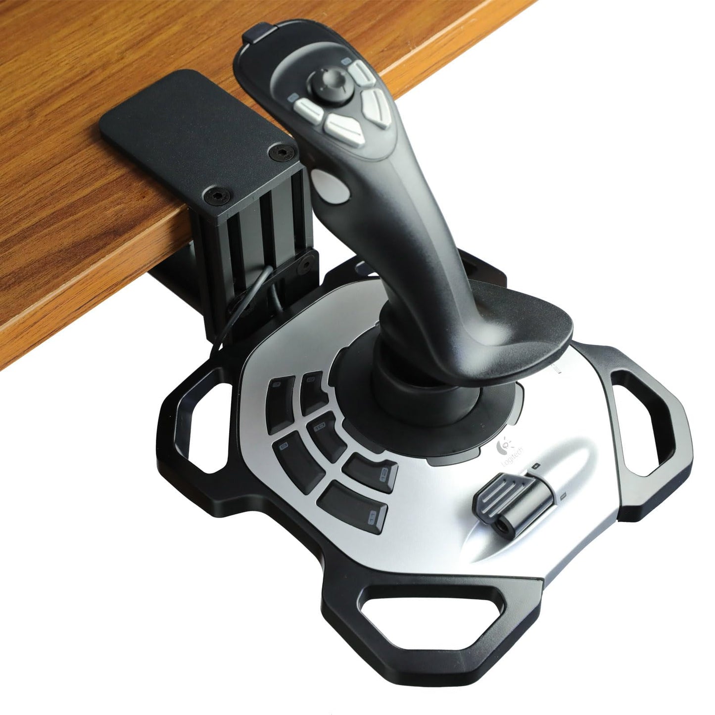 WELLMETE Clamp-on Desk Mount for Flight Sim Joystick-Compatible with Logitech G Extreme 3D PRO Joystick Adjustable Enduring Steel Mount Holder