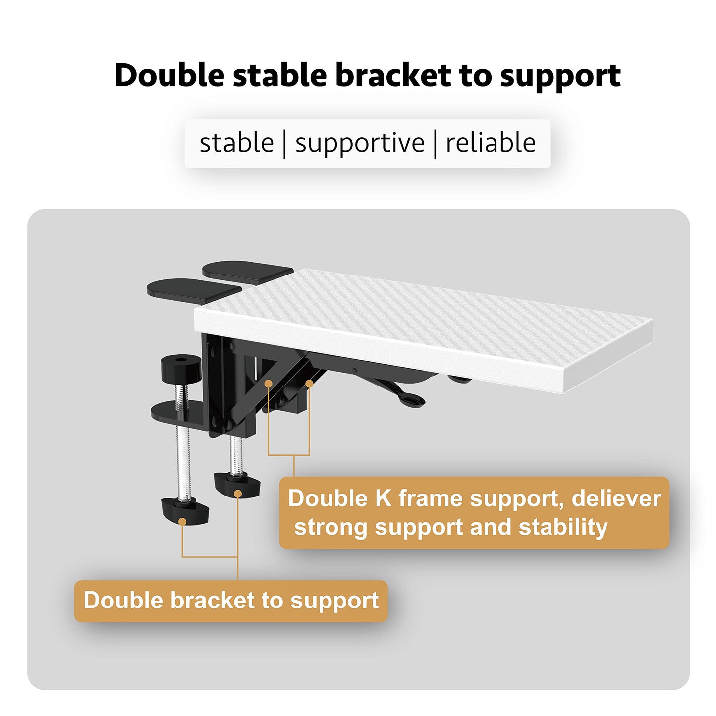 HONJIE Computer arm Support Bracket, Suitable for Office desks, Sturdy Mouse arm Support, Computer Desk Extender, Suitable for Home and Office