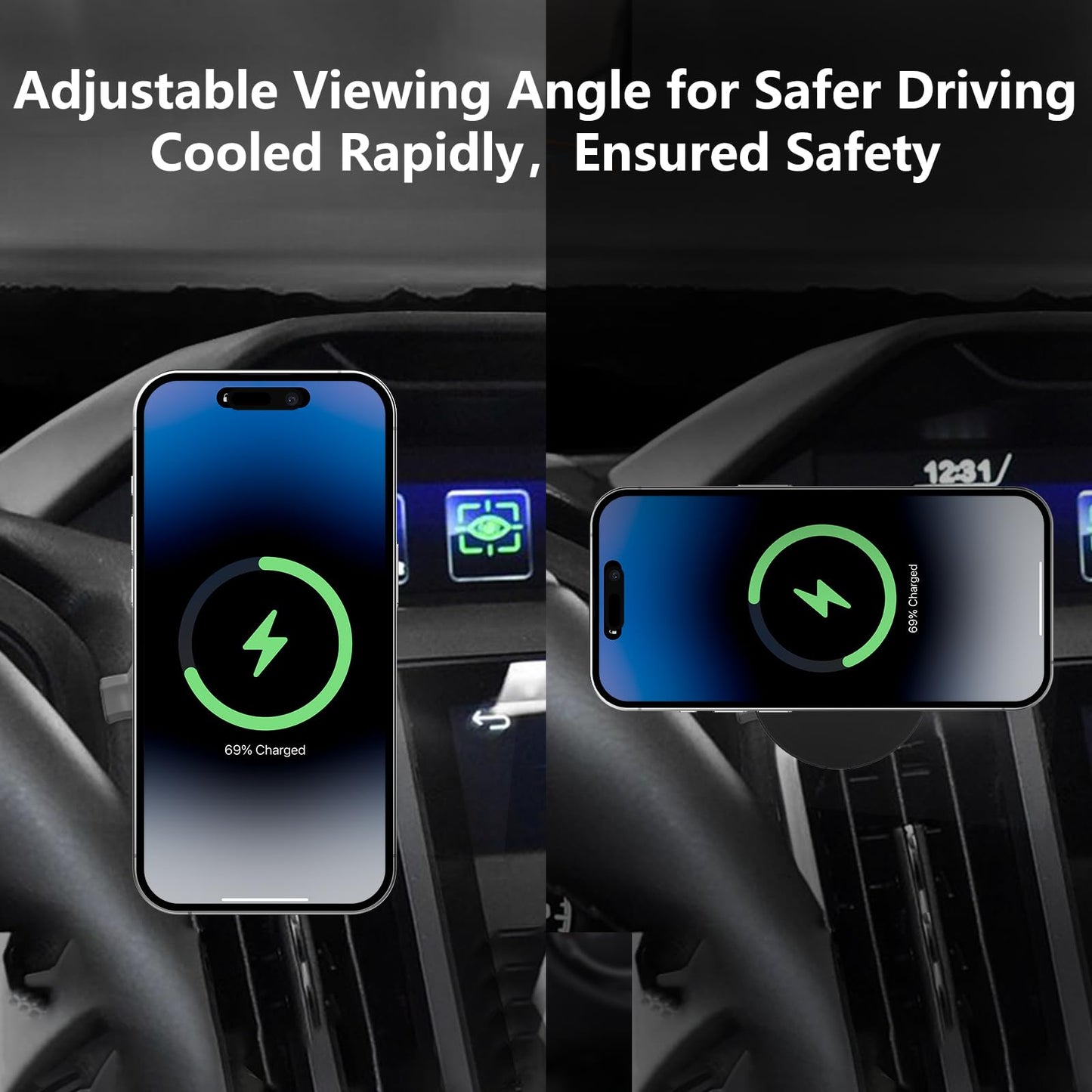 CLEC for Subaru Forester 2026-2019 Magnetic Wireless Car Charger Phone Holder Mount Custom Fit for Subaru Forester 2019-2025 15W Fast Charging Car