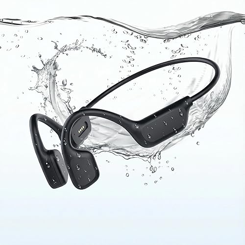 Opinta Swimming Headphones, IPX8 Waterproof Bone Conduction Headphone Wireless Underwater Earbuds with 32GB Memory for Swimming, Cycling, Marathon