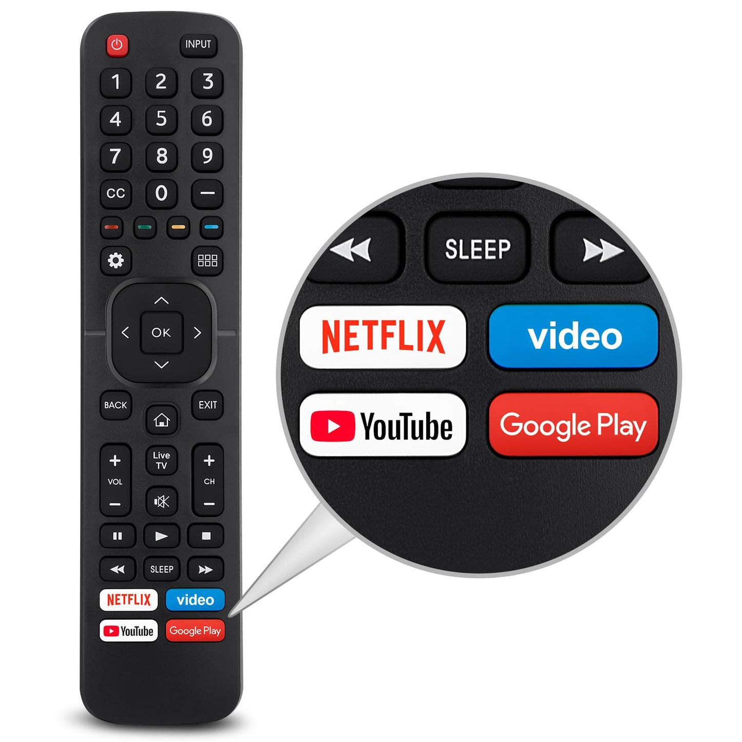for Hisense-TV-Remote Replacement, Universal Remote Control for Hisense Smart TVs(Not for Roku TVs)