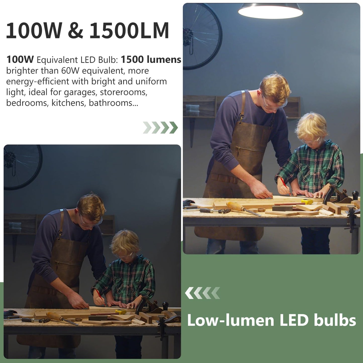 evelor 6-Packs A19 LED Light Bulbs,100 Watt Equivalent Daylight 5000K Bright Bulbs Efficient 13W,1500 Lumens E26 Base, Non-Dimmable, 15000-Hour