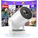 Mini Projector with WiFi and Bluetooth, Support 1080P 4K Portable Movie Projector Built-in Rechargeable Battery, Auto Keystone, 220° Rotation