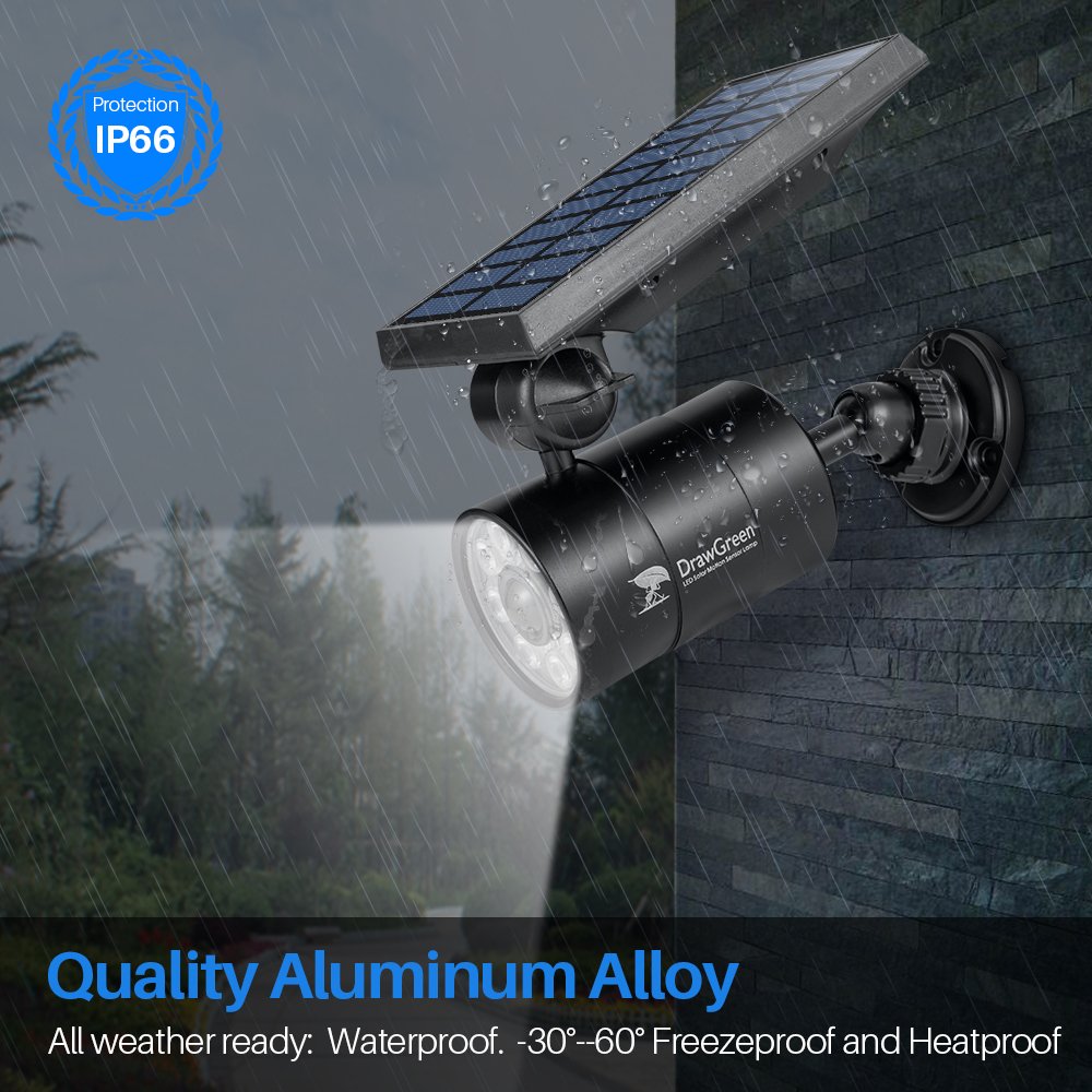 FREE 100-Week Replacement/Refund, Solar Motion Flood Security Lights Outdoor Waterproof Aluminum Case, Solar Motion Sensor LED Cameras Fill Spot Light