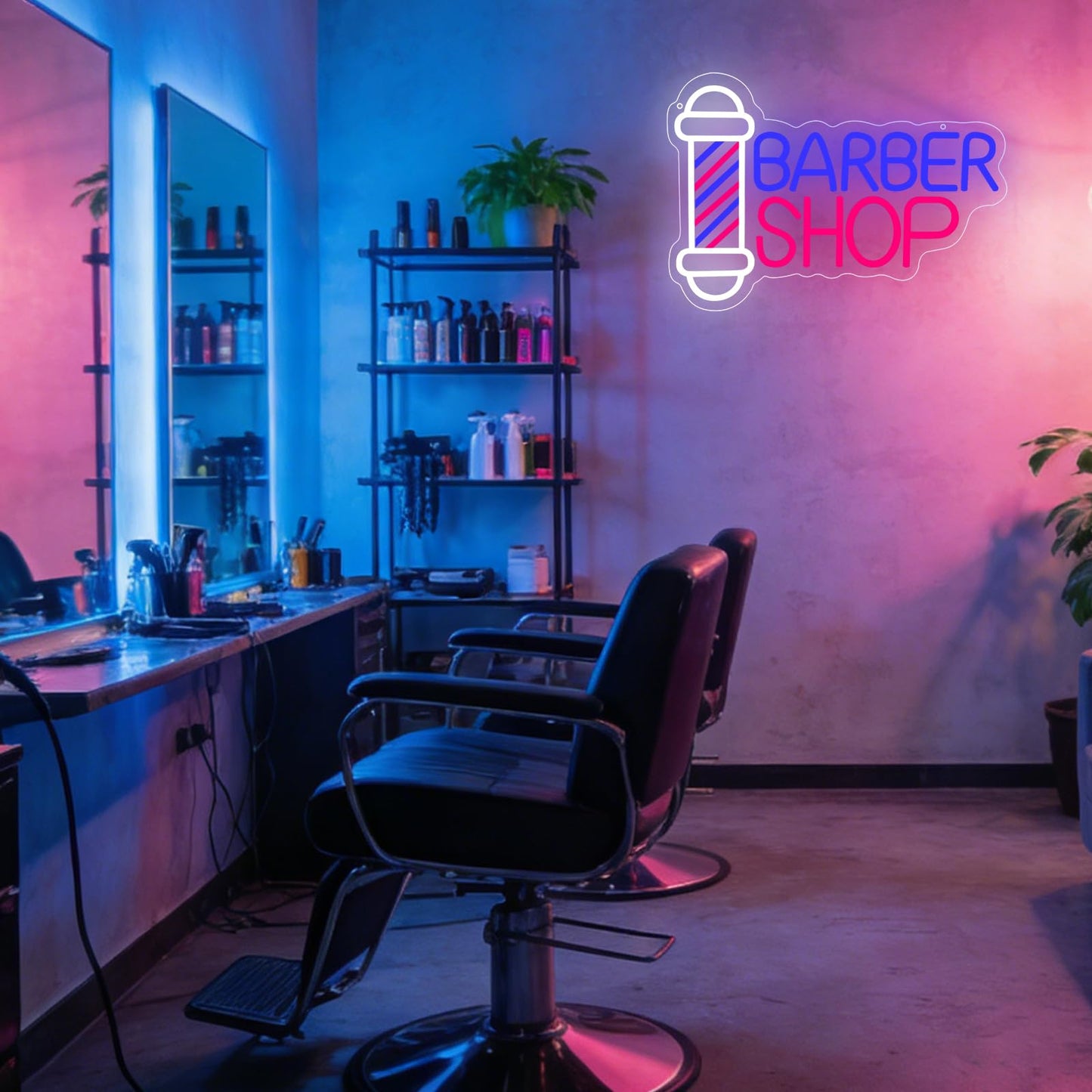 Barber Shop Neon Sign, Hair Salon LED Neon Light for Barber Business, Barber Open Sign Dimmable Neon Signs for Beauty Hair Salon Store Window Wall