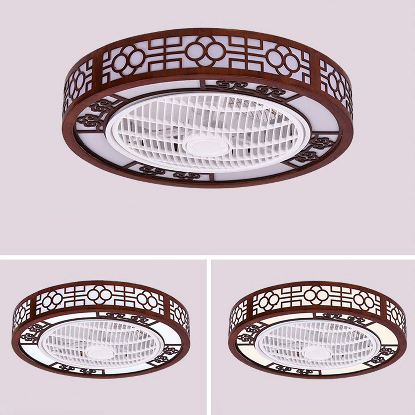 WUPYI Ceiling Fan with Lights,Modern Ceiling Fan Chandelier Fandelier,Remote Control LED Dimmable,Variable Speed,Quite Motor,64W,for Home Living