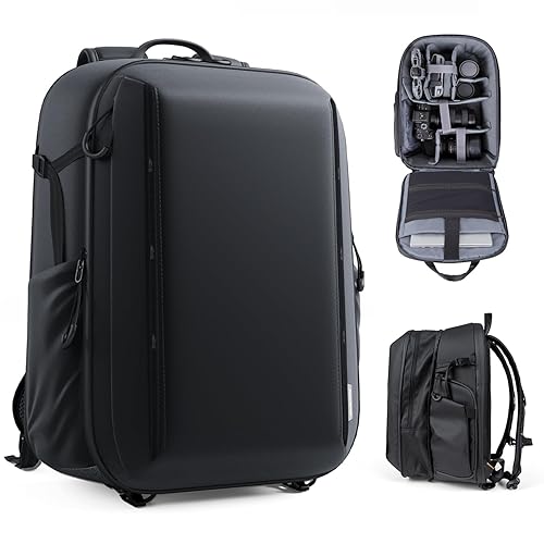 RaLeno Camera Backpack Bag, 22L+5L (Expandable Compartment) Waterproof Camera Case with Quick-Access Side Pocket for DSLR SLR Mirrorless Camera