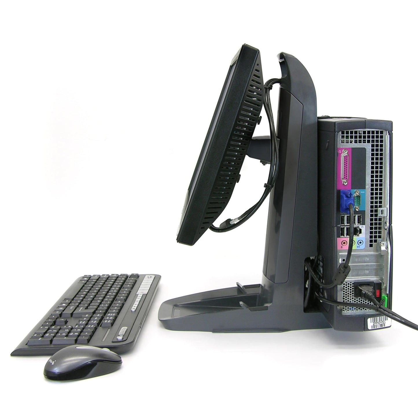 Ergotron - Neo-Flex All in One Stand for Desk, VESA Mount - for Screens Up to 24 Inches, 6 to 16 lbs - CPU Strap
