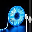 XINGZHI 5V USB LED Strip Lights, 3.28FT COB Light Strip ICE Blue, Short LED Strip Light, Flexible Bright 5V Led Strip for Under Cabinet, Kitchen, TV