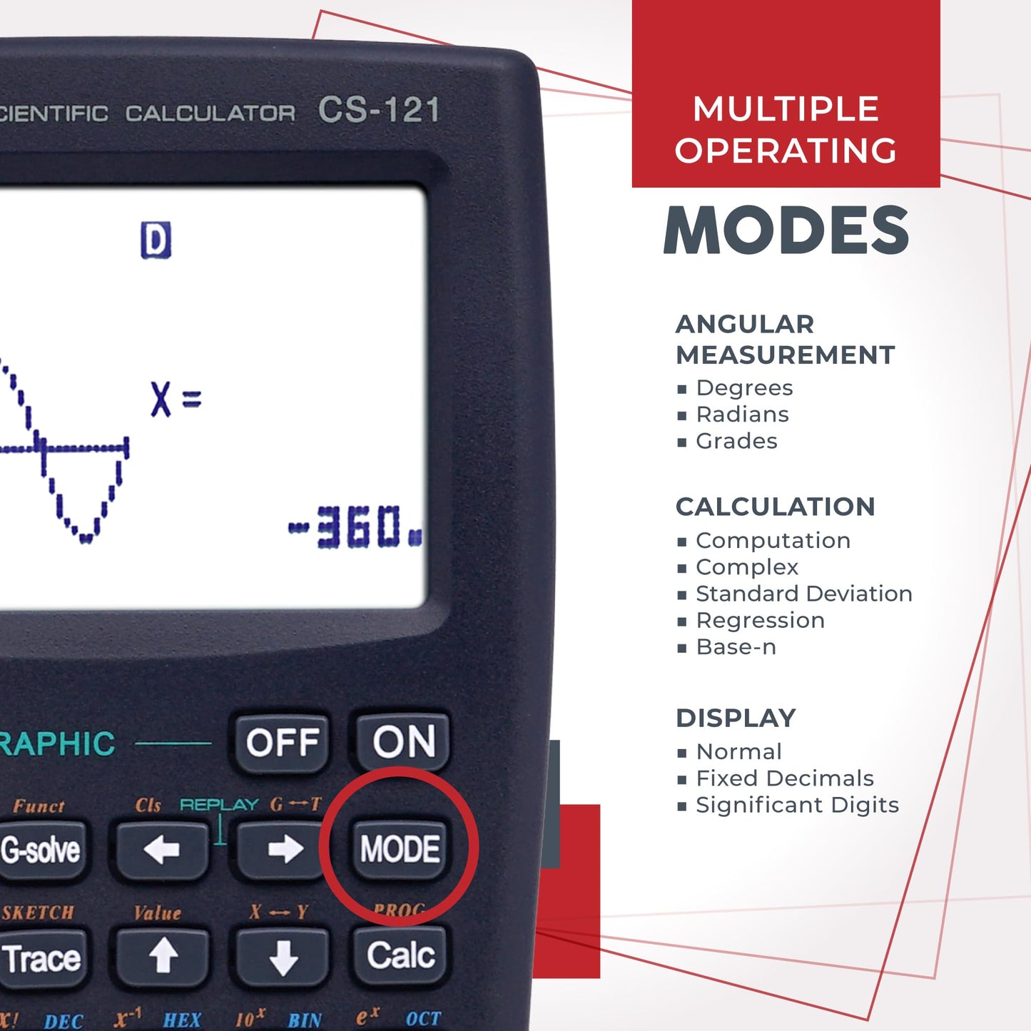 CATIGA Scientific Calculators with Graphic Functions, Graphing Calculators with Multiple Modes, Scientific Calculators for Students, High School or