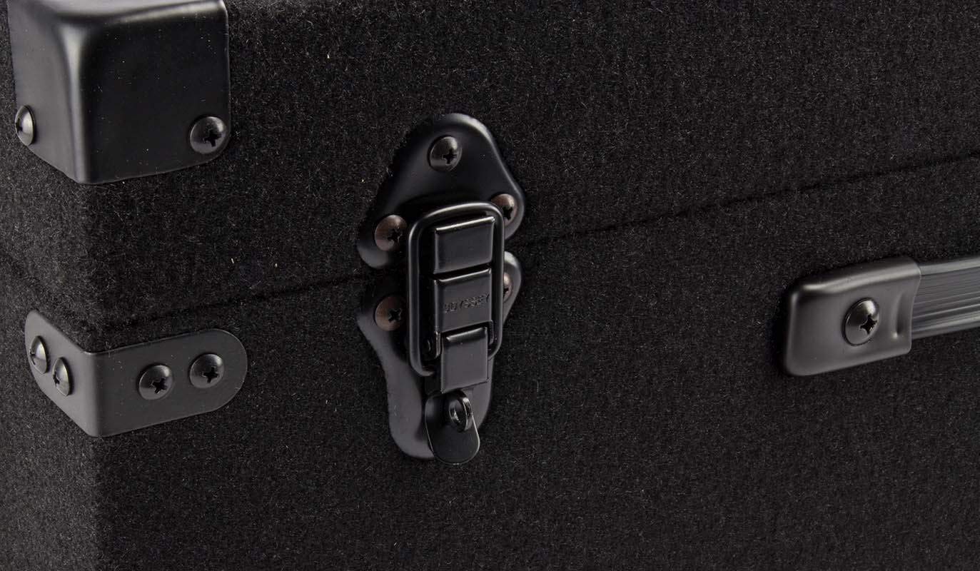 Odyssey C45200 Carpeted Case for 45 Rpm Vinyl Records with Surface Mount Hardware, Black
