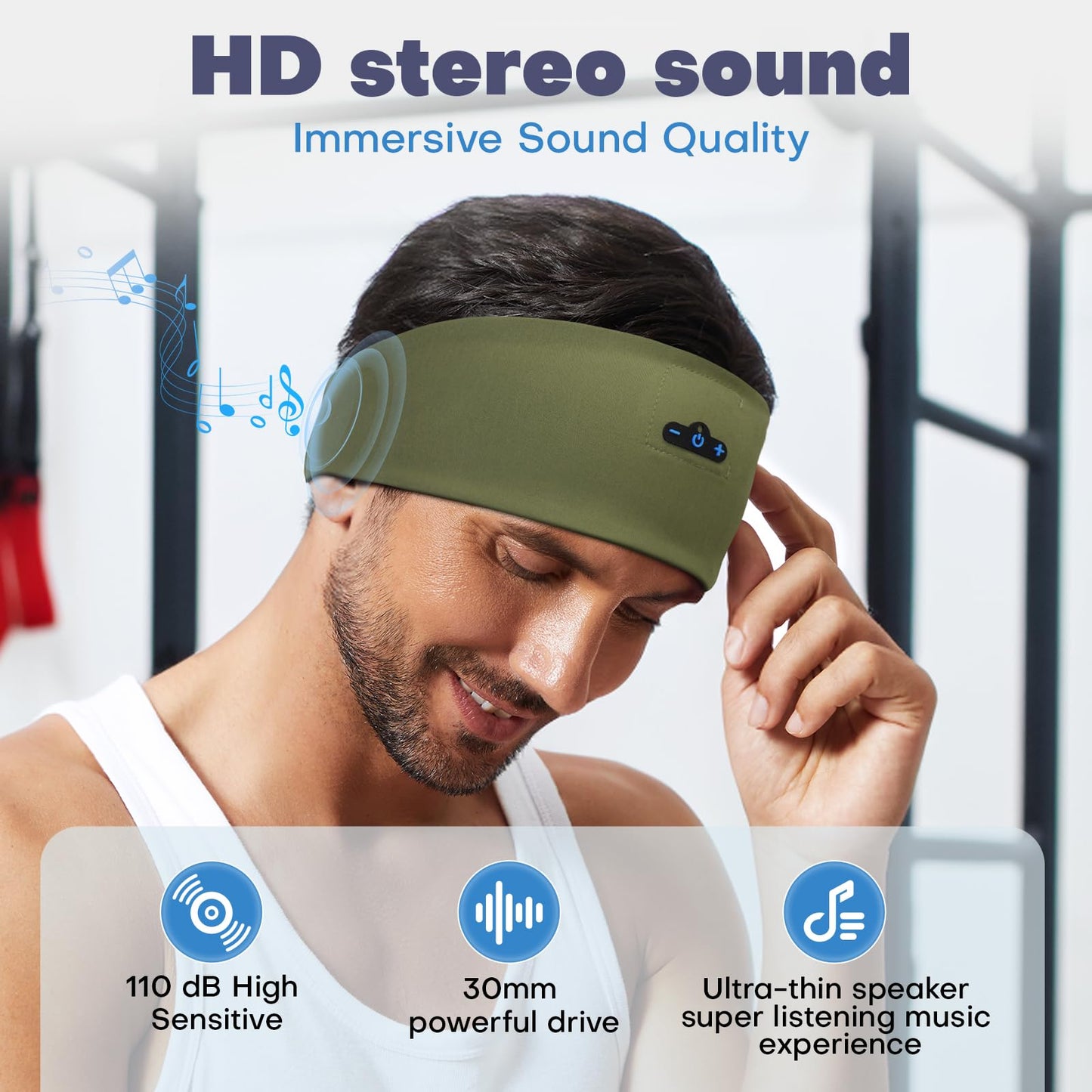 TOPIEI Sleep Headphones Bluetooth Headband for Side Sleeper, 17 Hour Playtime, Wireless Headband Headphones with HD Stereo Speakers…