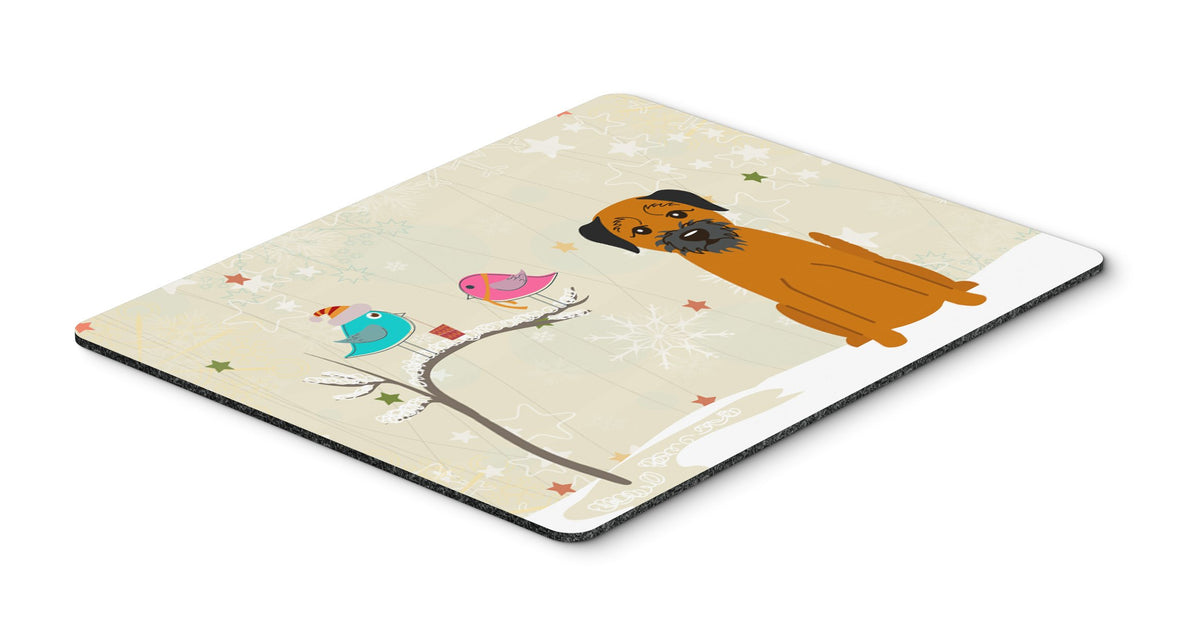 Caroline's Treasures BB2511MP Christmas Presents Between Friends Border Terrier Mouse Pad, Hot Pad or Trivet for Home Office Gaming Working Computers