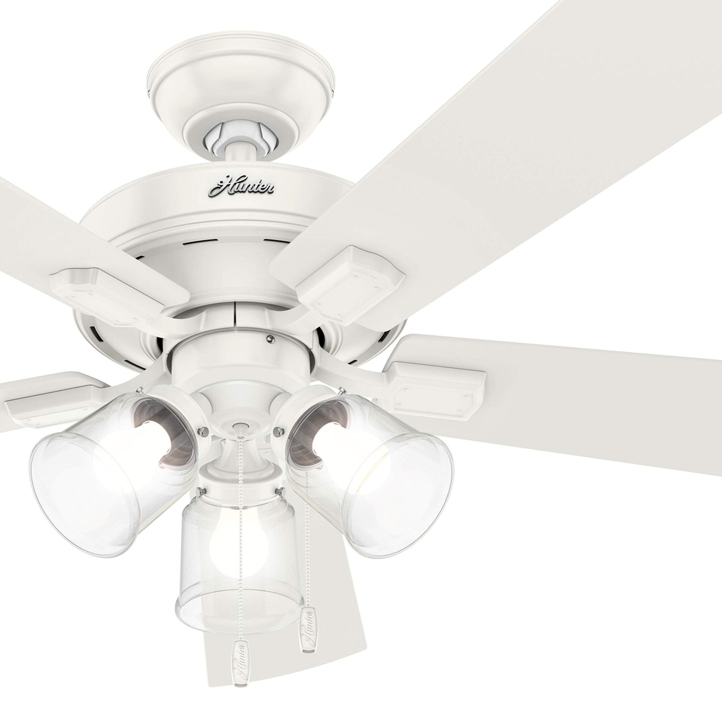 Hunter Fan 52 inch Casual Fresh White Indoor Ceiling Fan with Light Kit (Renewed)