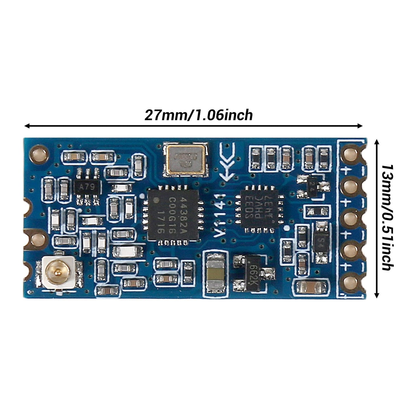 XIITIA 2pcs HC-12 433Mhz SI4463/SI4438 Wireless Serial Port Module 1000M Replace Bluetooth with Antenna