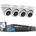 4COVR PoE Security Camera System, Person Vehicle Detection & Night Vision, 8CH 8MP H.265 NVR with 2TB HDD, 4Pcs 8MP Wired Dome PoE IP Camera