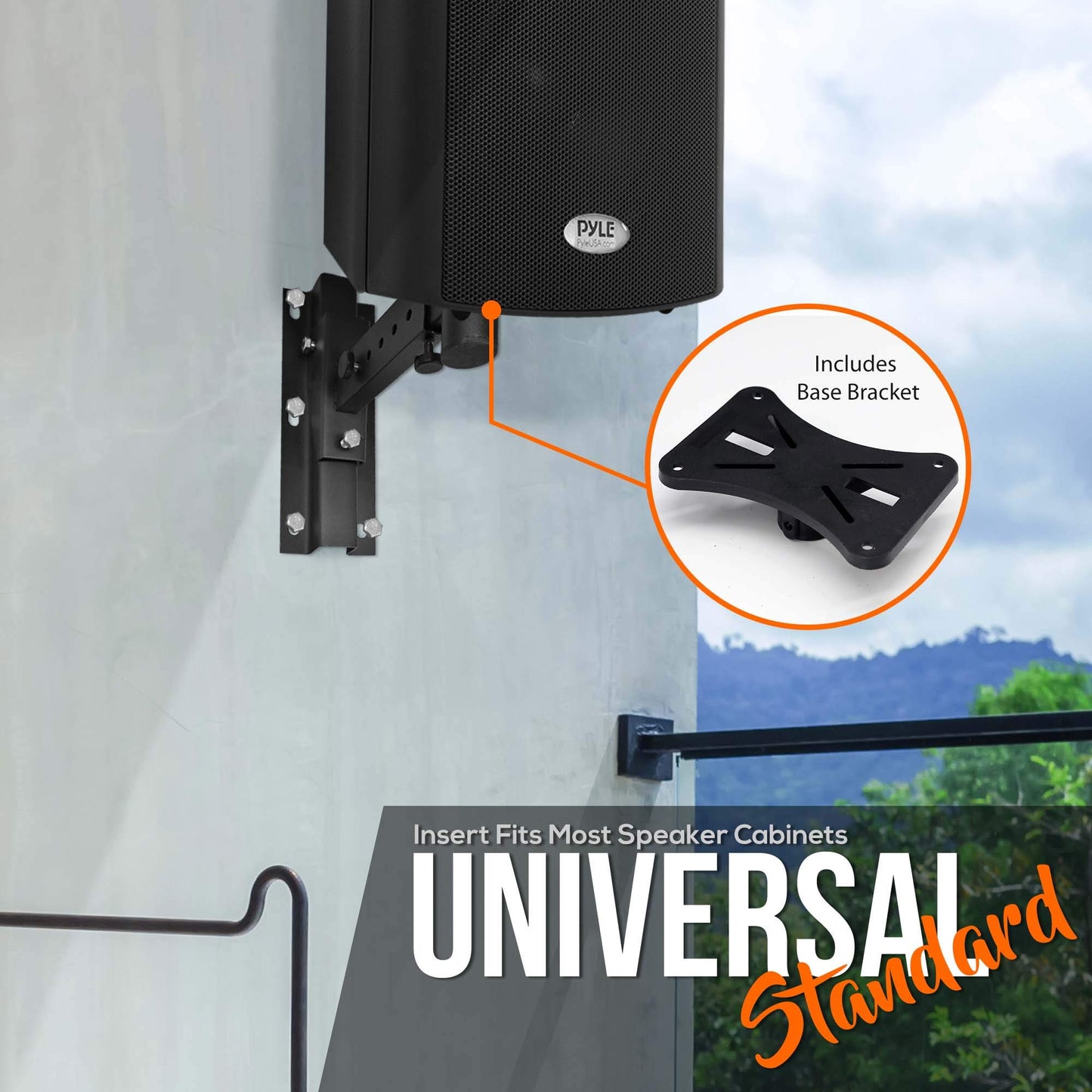 Pyle 90°-30° Angle, Tilt, Rotation Adjustment & Solid-Steel Pin Serves as Safety-Stop Mount Speaker Bracket Stands-Dual Universal Adjustable w/ 12.5''