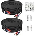 Aimyzii BNC Cable 150ft 2 Pack, BNC Video Power Cable for CCTV Camera DVR Security Systems, Black