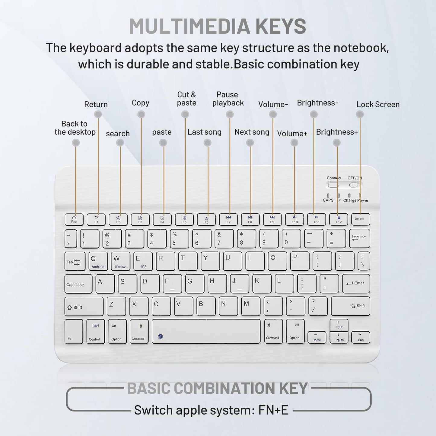 Bluetooth Keyboard and Mouse Combo Rechargeable Portable Wireless Keyboard Mouse Set for Apple iPad iPhone iOS 13 and Above Samsung Tablet Phone