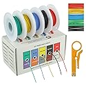 BOJACK 28 AWG Flexible Silicone Wire Electric Wire Hook up Wire Kit 300V Cables with Plus 20 φ2mm Heat Shrink Tubings and a Mini Wire Stripper(5…