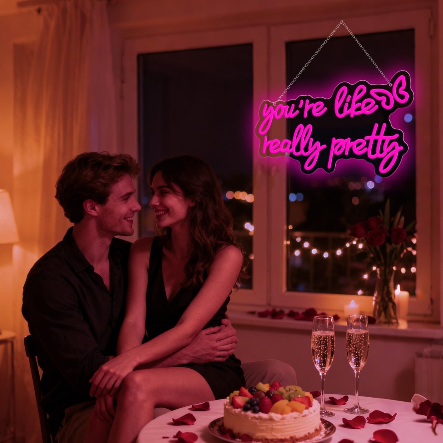 You Are Like Really Pretty Neon Sign, Pink Dimmable LED Light Up Neon Sign for Girls Bedroom Club Wedding Bachelorette Party Wall Decor Birthday