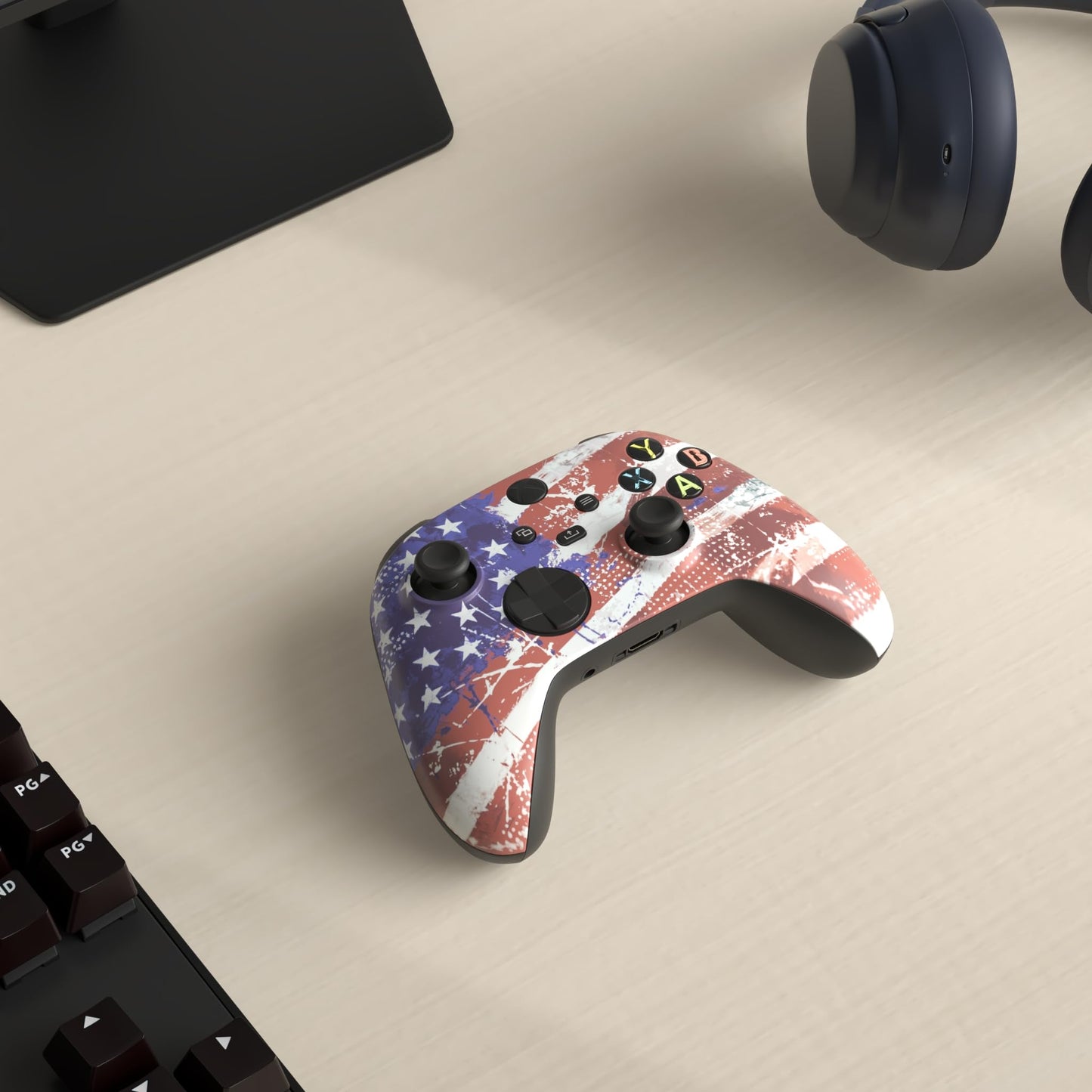 ProControllers LLC Hand Crafted Custom Controller Compatible with Xbox Series X/S & Xbox One (U.S Flag)