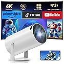 Portable projector with WiFi and Bluetooth, Mini projector supported 4K 1080P, Android 11.0 Movie projector