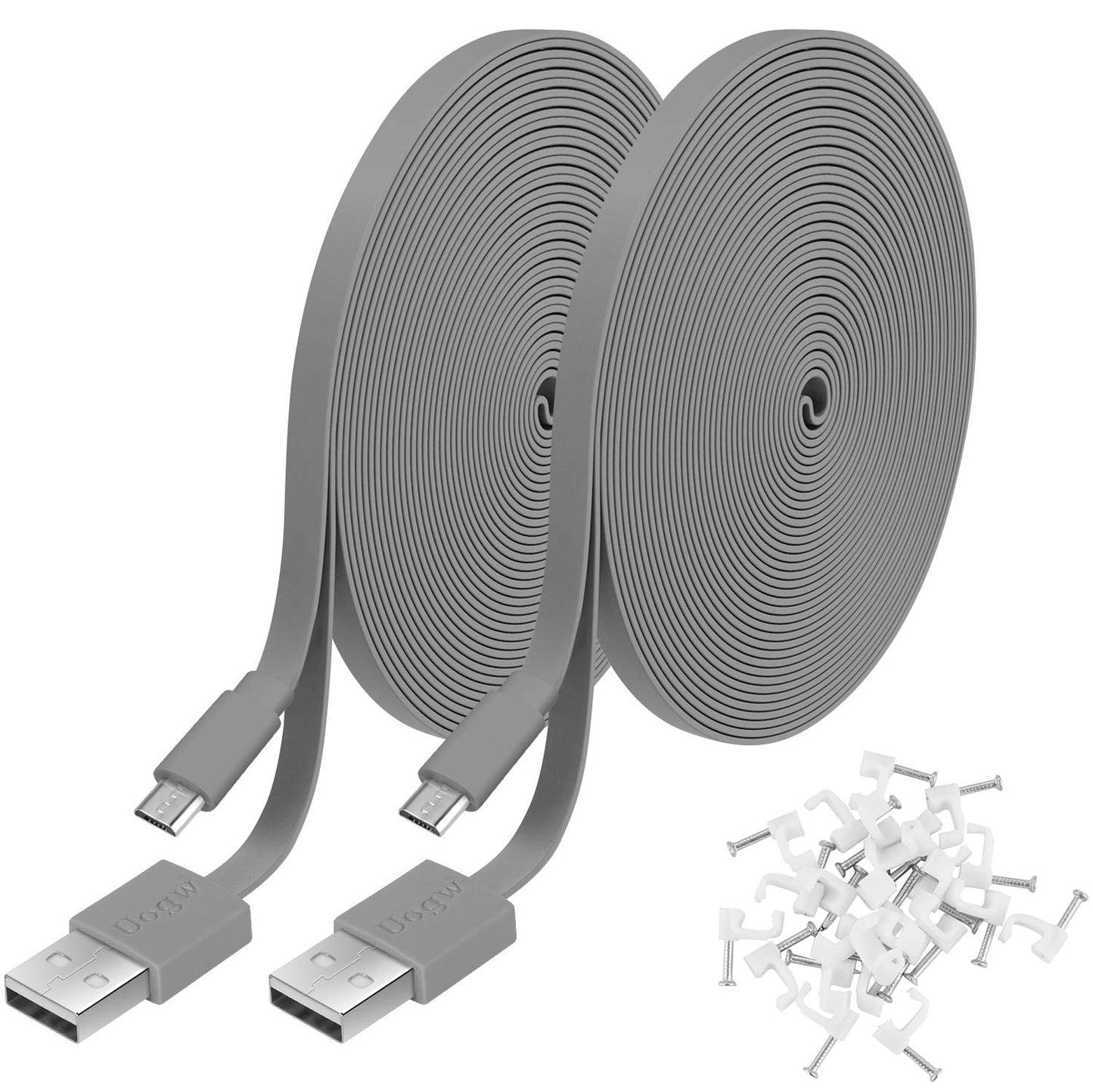 2 Pack 20FT Power Extension Cable Compatible with Wyze Cam v4,WyzeCam,Wyze Cam v3,Wyze Cam Pan, NestCam Indoor,Blink,Amazon Cloud Camera,USB to Micro