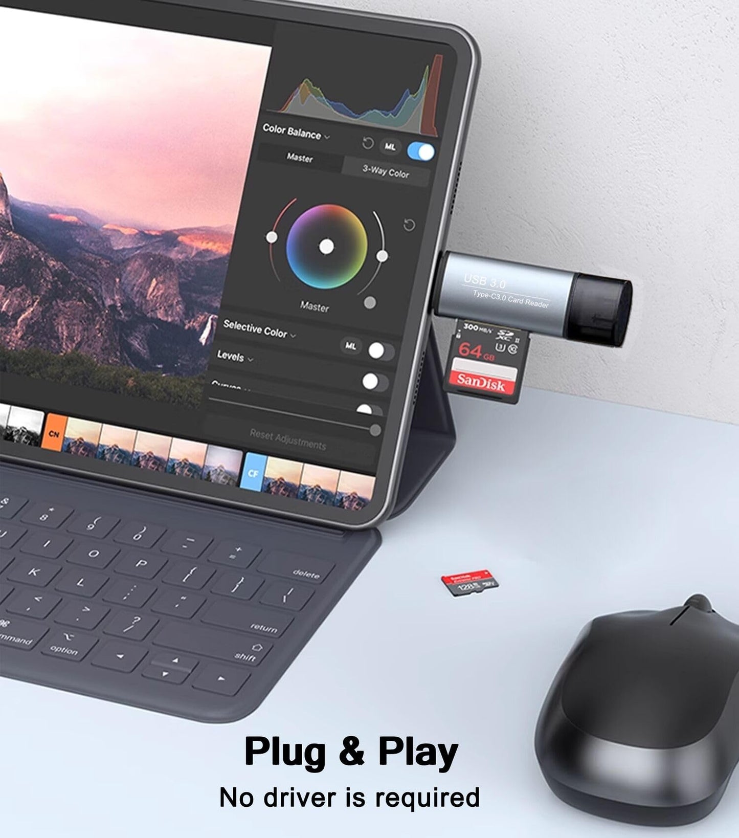 SD Card Reader for iPhone iPad MacBook,USB 3.0 USB C to SD/Micro SD Card Reader