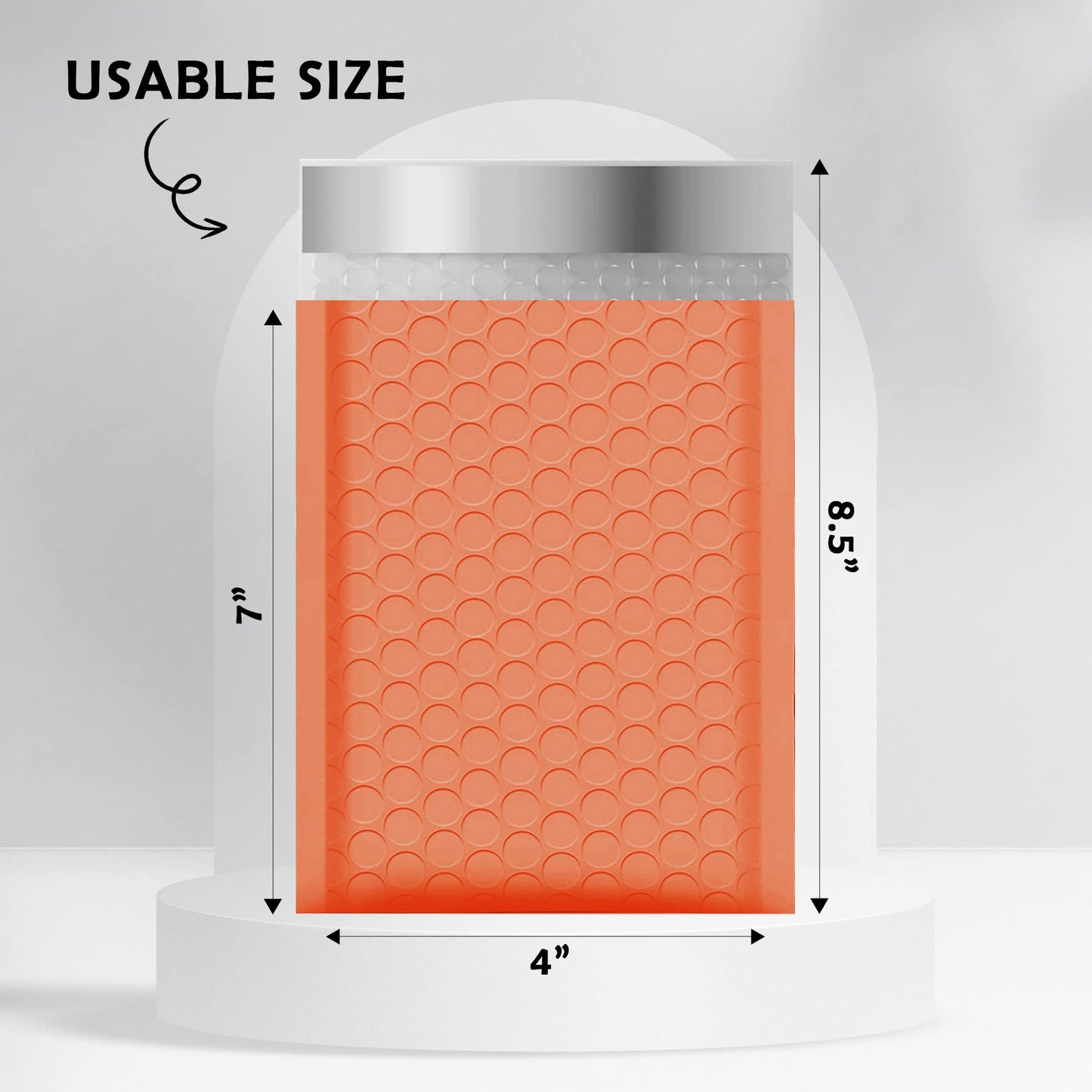 Yens Orange Poly Bubble Mailers 4x8 50 Pack Usable 4x7