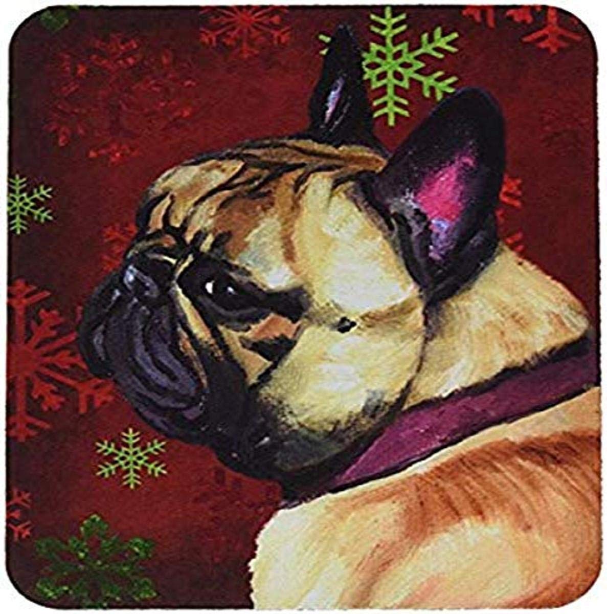 Caroline's Treasures LH9580MP "French Bulldog Frenchie Red Snowflakes Holiday Christmas Mouse Pad, Hot Pad or Trivet" for Home Office Gaming Working