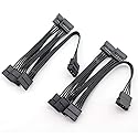 MEETOOT 2pcs IDE to SATA Power Cable IDE Large 4 Pin to PC Server Hard Drive 15 Pin SATA Power Supply Adapter Converter Cable Cord 18AWG Wire SATA