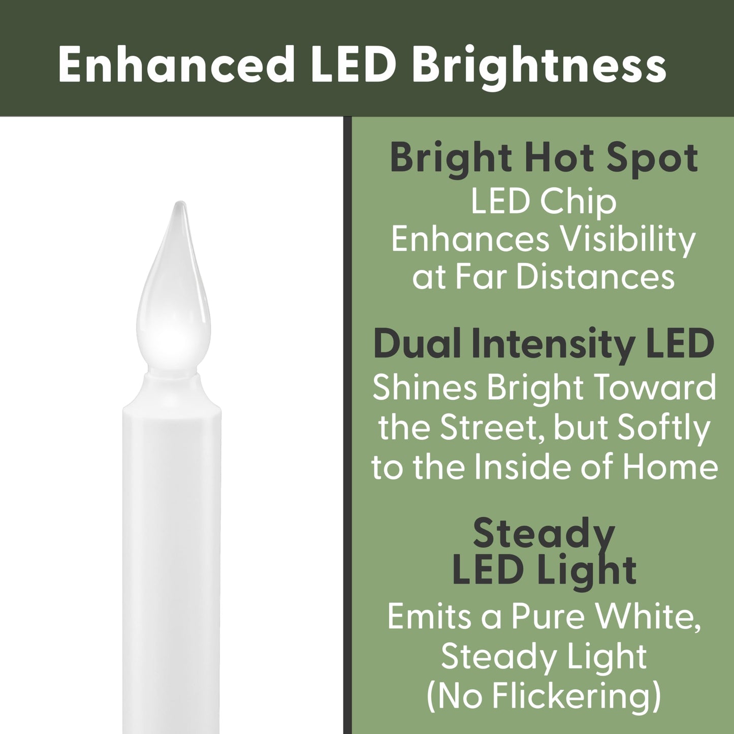 612 Vermont LED Battery Operated Suction Cup Window Candles with Timer, Bright Hot Spot, VT-1506SC-4 (Pack of 4)