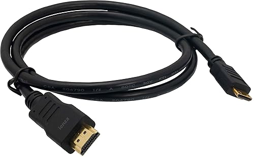 Camera to TV HDMI Cable for Canon EOS Rebel SL1, SL2, T1i, T2i, T3, T3i, T4i, T5, T5i, T6, T6i, T6S, T7, T7i & Select Powershot Models (Not for all
