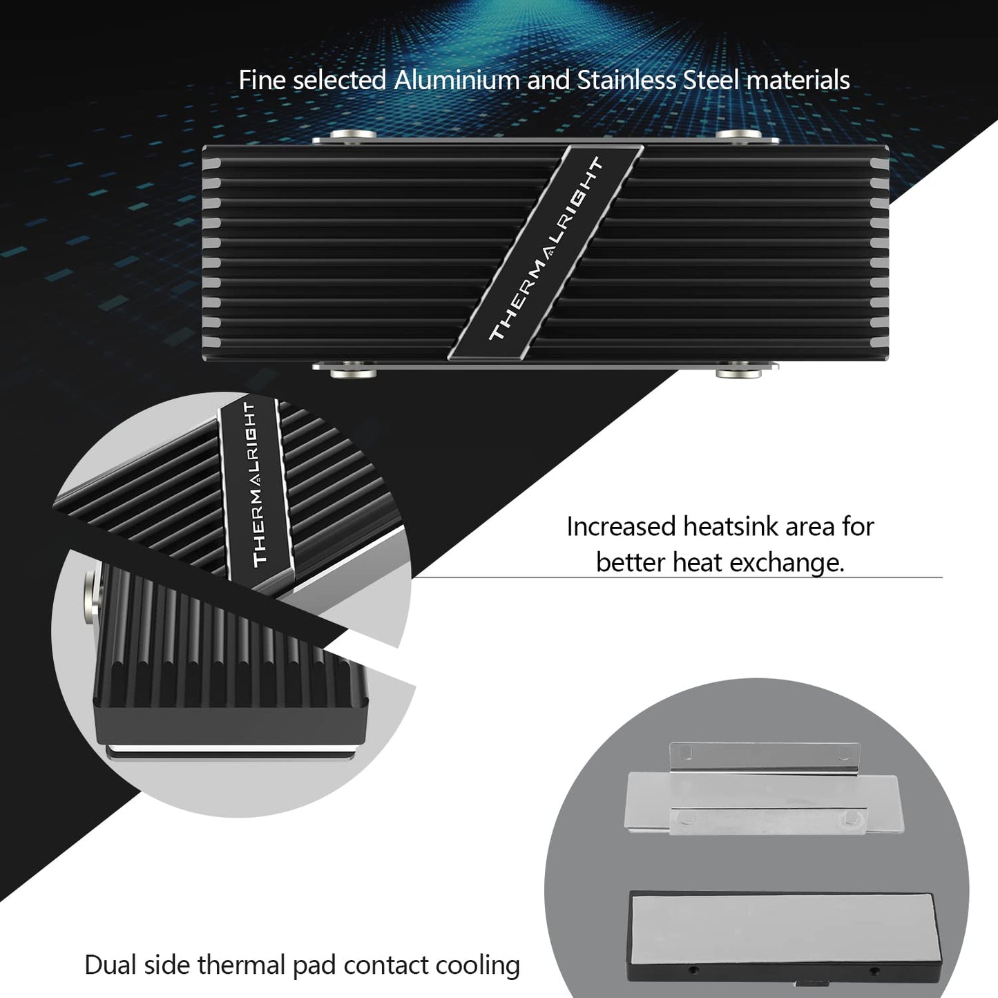 Thermalright TR-M.2 2280 Type A B 2280 Heatsink Cooler for SSD Cooling M.2 2280 Heatsink Cooling, with 2 Thermal Conductivity, Desktop High