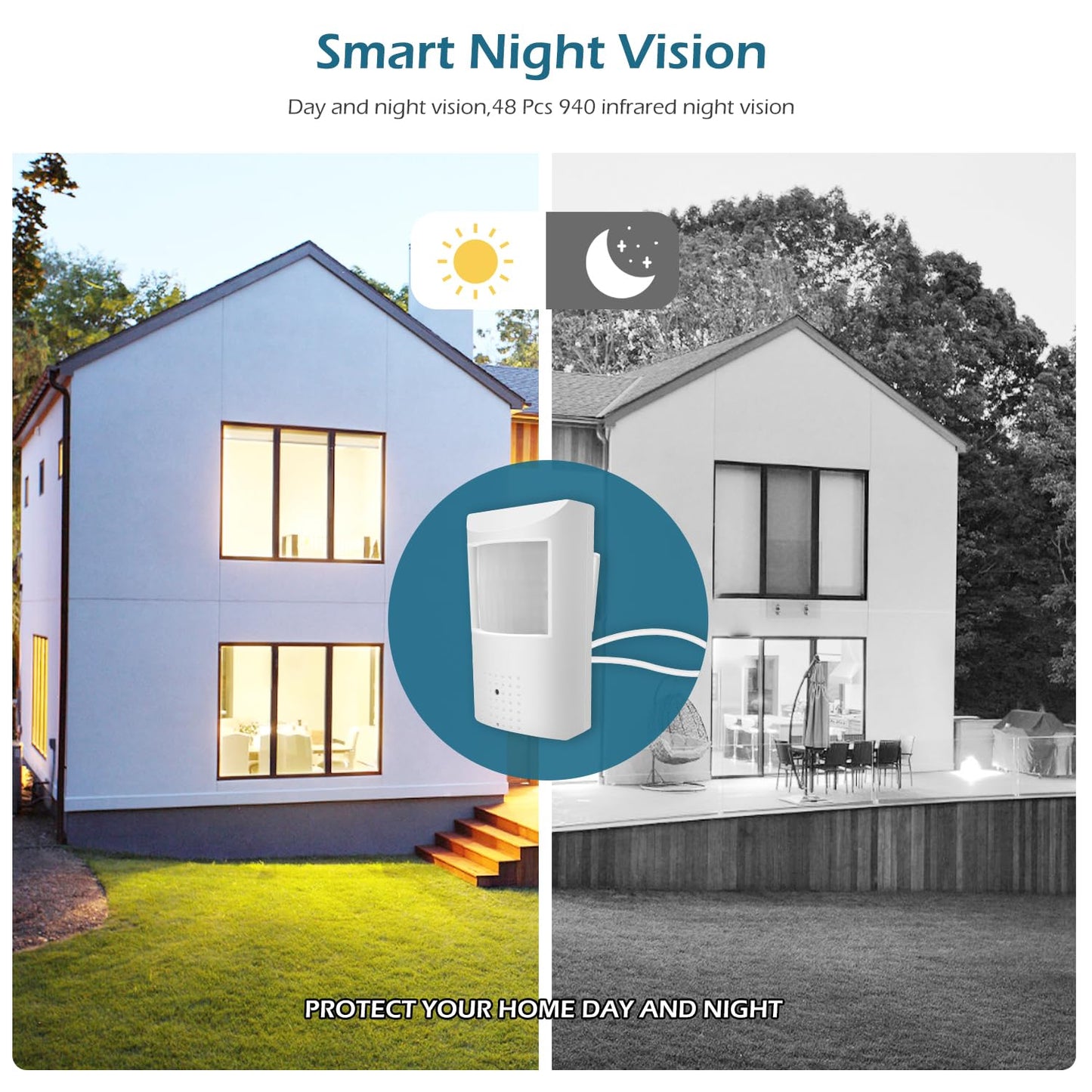 MWRCTV Audio 4MP(1440P) 3.7mm Lens Night Vision Mini IP 940nm Infrared IR led PIR Style P2P Indoor POE Motion Detector Security Camera