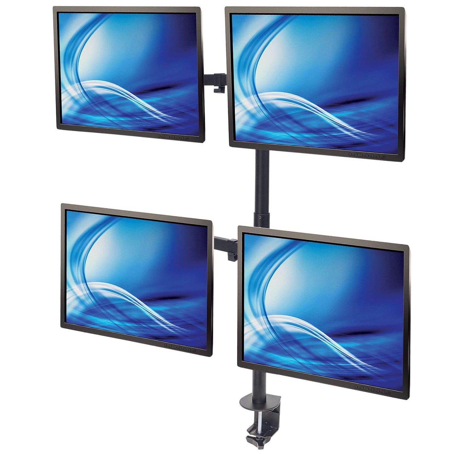 Universal Four Monitor Mount with Double-Link Swing Arms Holds Four 13" to 32" LCD Monitors up to 8 Kg (17 lbs.), Black 461566
