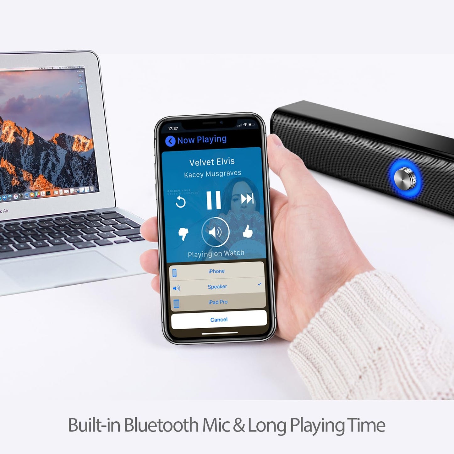 Adesso Xtream S6 Bluetooth and AUX Sound Bar Speaker 10W x 2