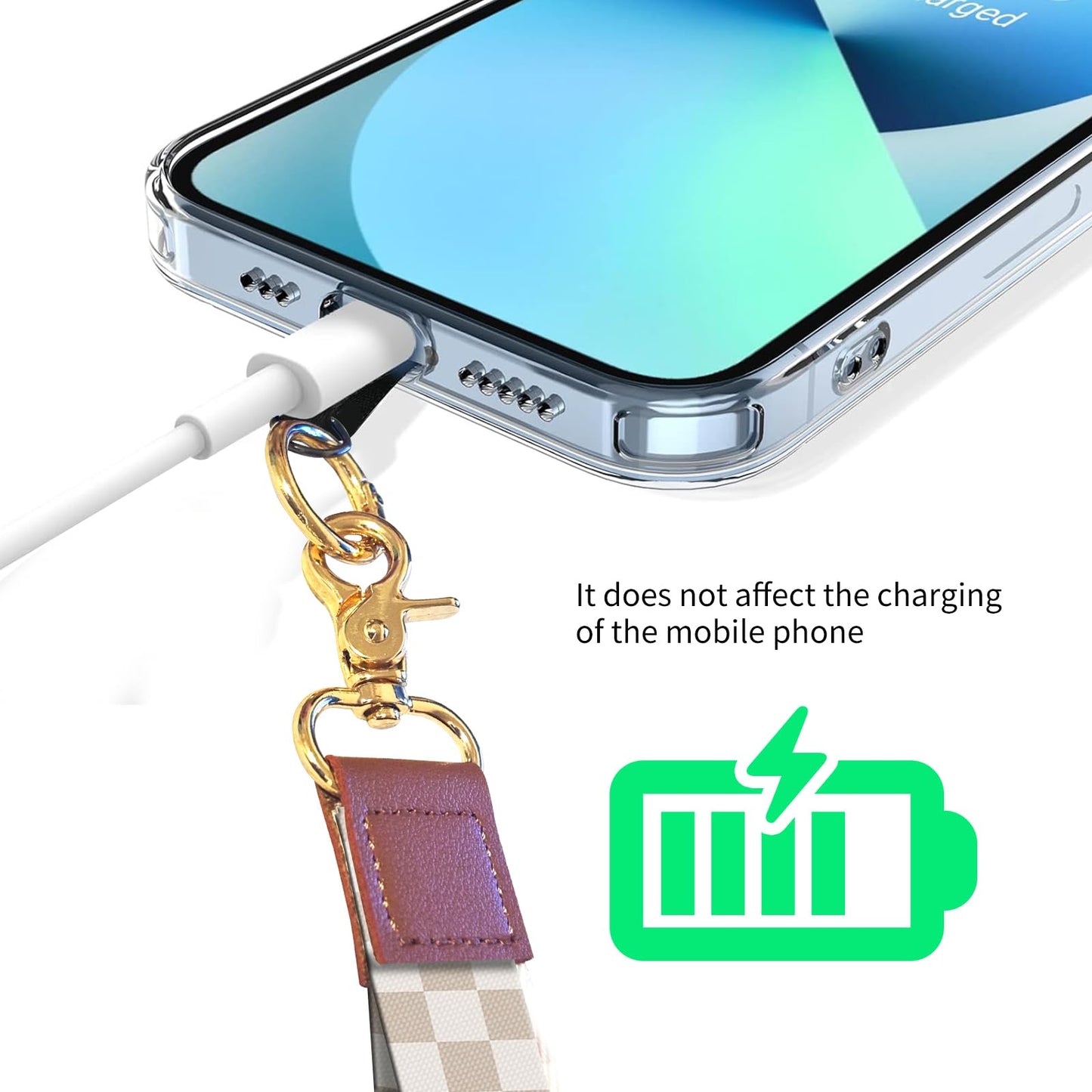 BeauBeast Cell Phone Lanyard Adjustable Crossbody Strap, Cute Universal Phone Neck Wristlet Wrist Strap Patch for Keys Case Accessories Brown Cute