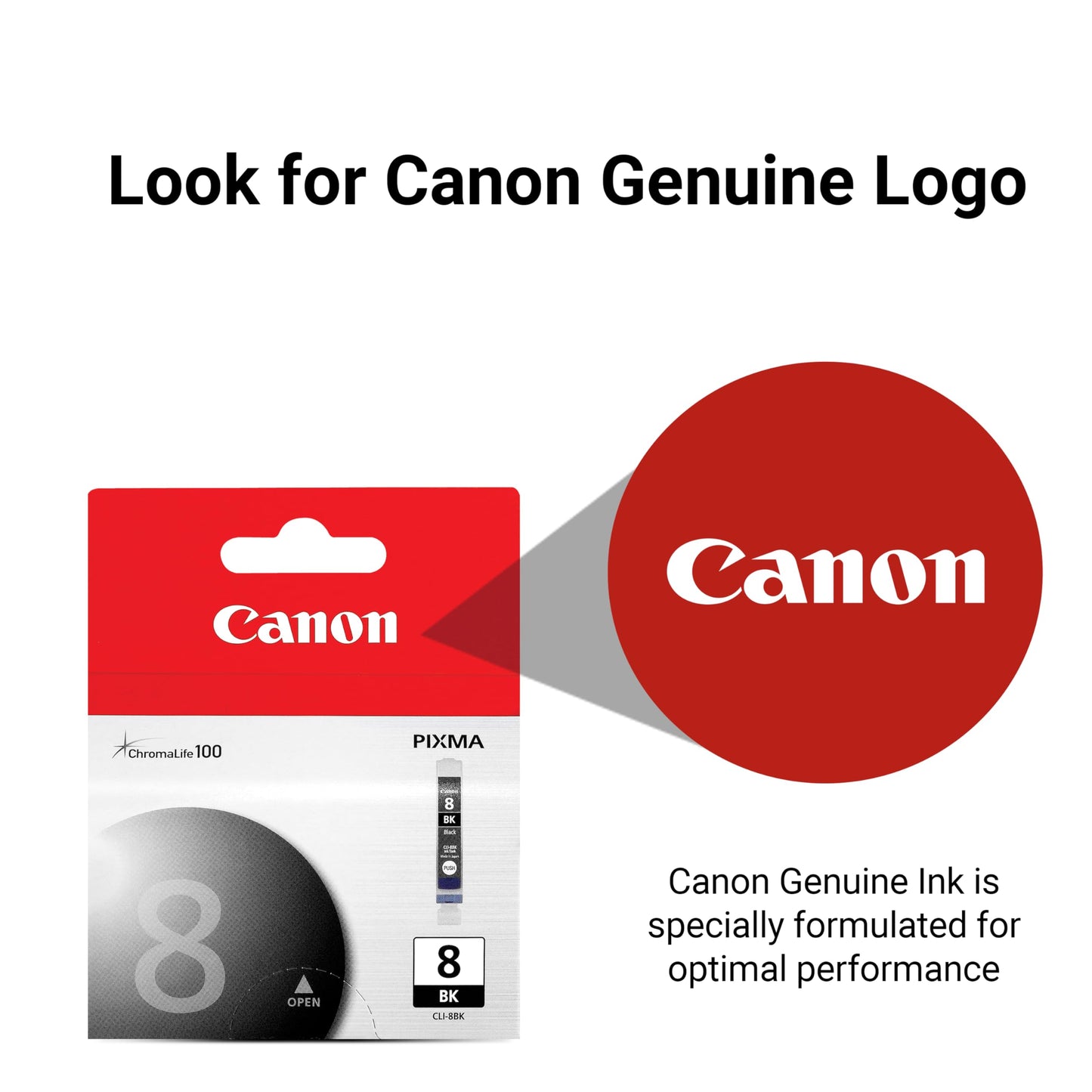 Canon CLI-8 Genuine Black Ink Tank, Compatible with iP5200R, iP5200, iP4200, iP4500, iP4300, MP970, MP960, MP950, MR800R, MP830, MP810, MP800, MP500